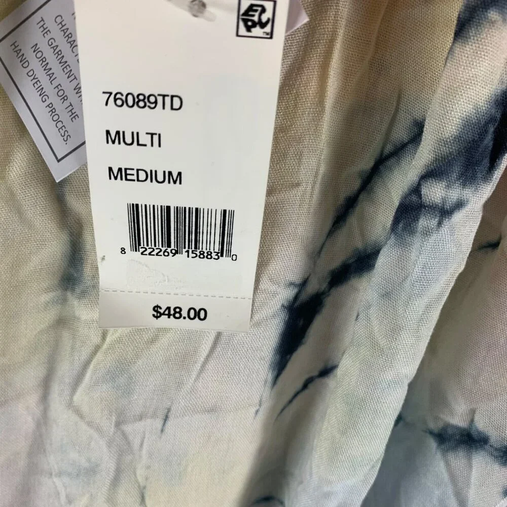 Raviya Women's Tie-Dye Print V-Neck Swim Cover-Up Short Dress Multi Size M NWT‎